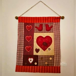 Quilt Heart button tapestry